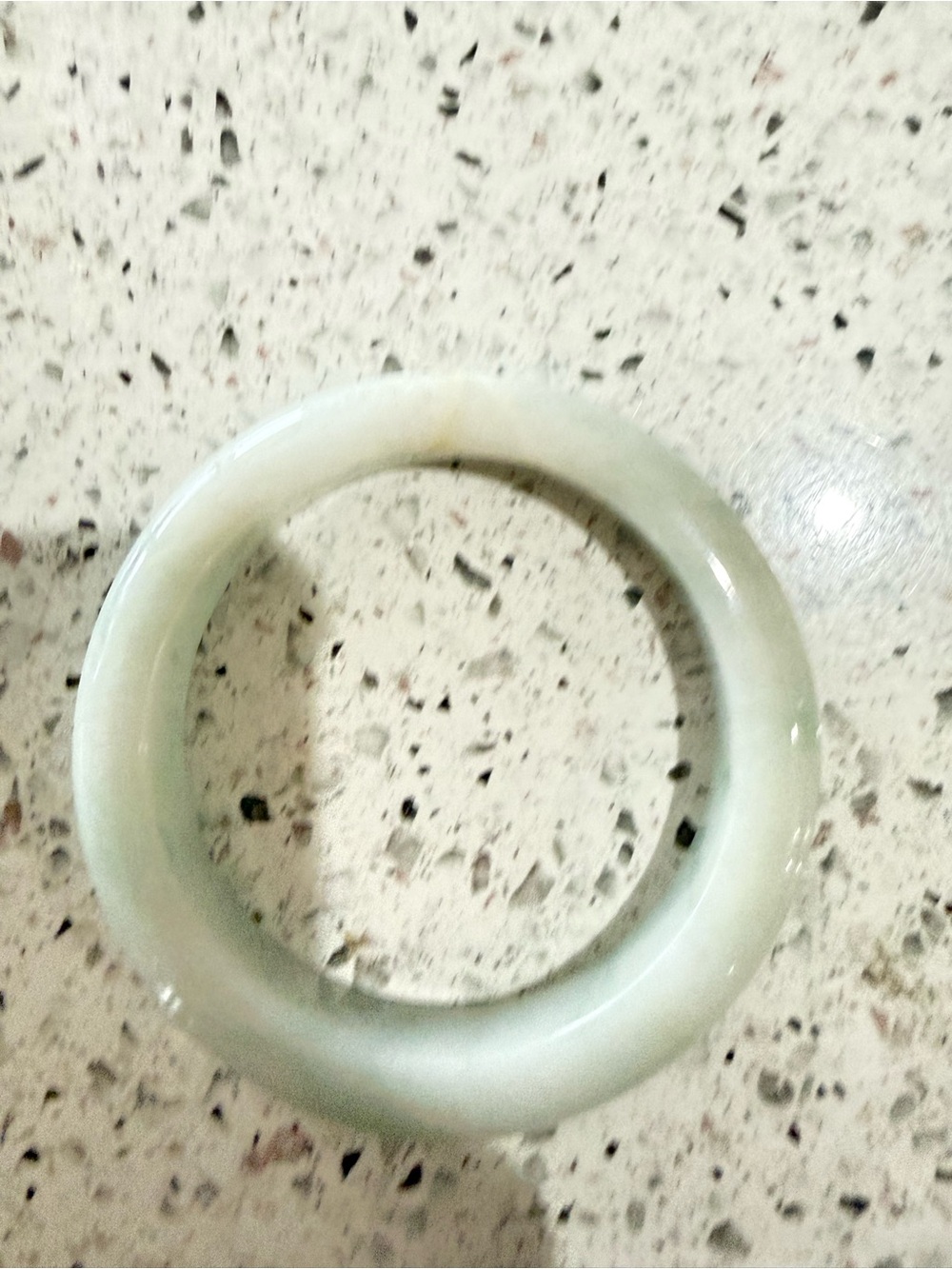 Certificated Pale Green White Jadeite Bangle 60.6mm